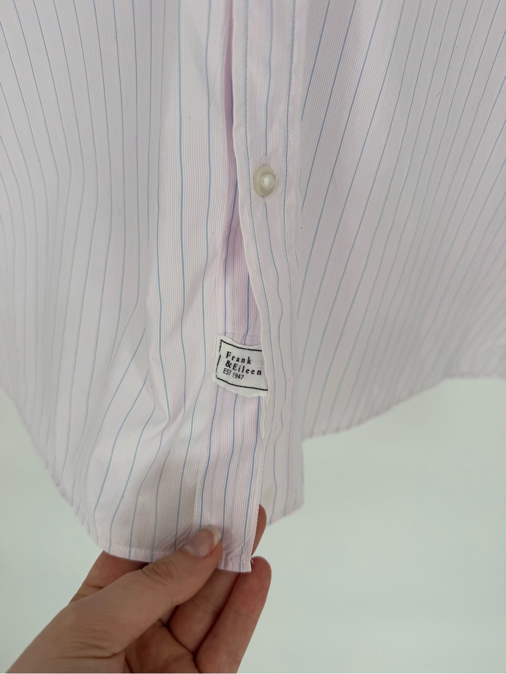 Frank & Eileen Joedy Pink and Blue Stripe Superfine Button Down Shirt XL - Picture 6 of 7
